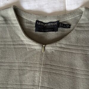 RARE Archival Giorgio Armani Classico Cashmere Bodysuit - Taupe - Italy - Sz 8